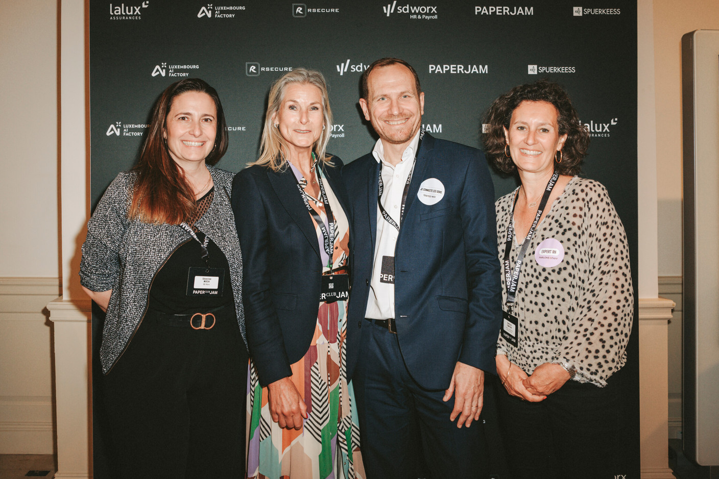 Séverine Moca (SD Worx), Simône Van Schouwenburg (Spuerkeess), Stéphane Compain and Sandrine Compain (LuxRelo | Immigration & Relocation Services). Photo: Julian Pierrot / Paperjam