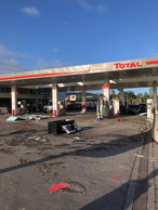 Trois stations-service de Bascharage ont subi de lourds dégâts après le passage de la tornade. ((Photo: Bonaria Frères))