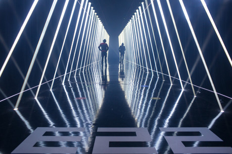 Une installation lumineuse et sonore signée Battle Royal et Dany Lucas inaugurait la présentation du teaser d’Esch2022. (Photo: Matic Zorman/Maison Moderne)