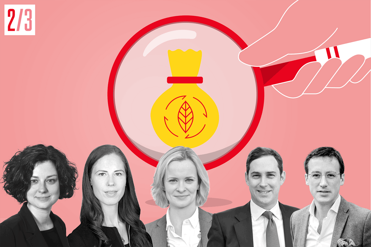 Ursula Marchioni (BlackRock), Ewa Jackson (BlackRock), Aurélie Ratte (MSCI), Carey Evans (BlackRock) & Victor van Hoorn (Eurosif). Maison Moderne