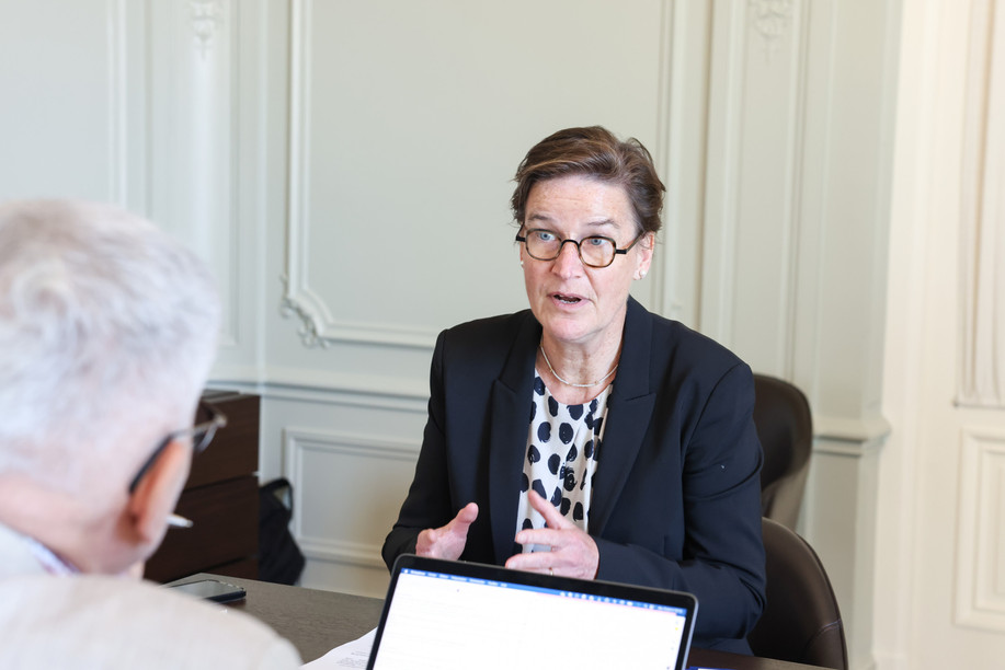 Verena Ross, chair of the European Securities and Markets Authority, participated in the Capital Markets Seminar 2024 organised by the European Central Bank, European Commission and European Stability Mechanism, in Luxembourg on 5-6 June 2024. Photo: Marie Russillo/Maison Moderne