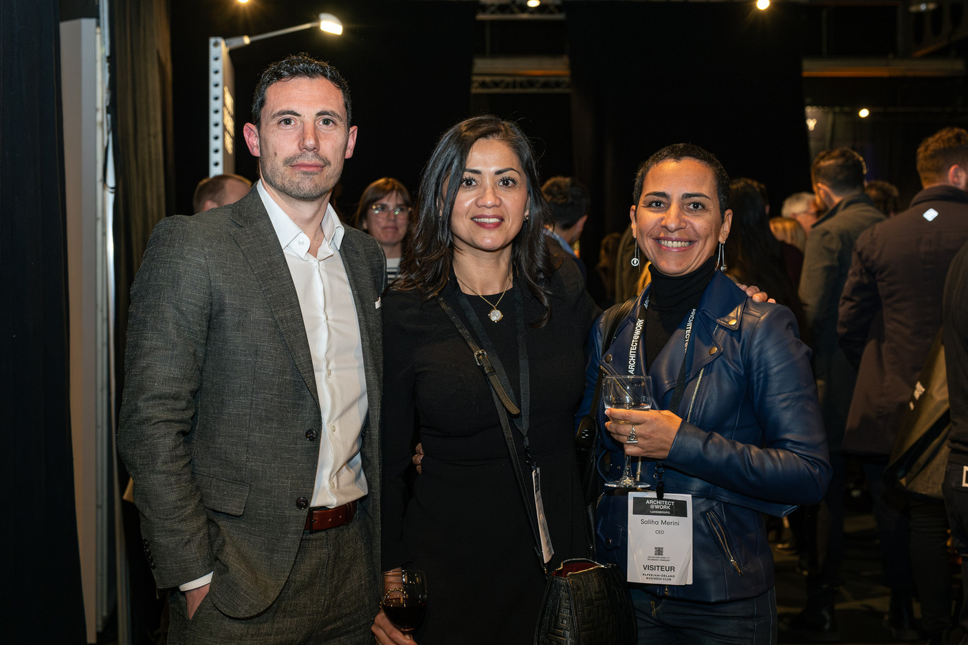 Mikaël Spezzacatena (Paperjam+Delano Business Club), Norma Bello Cortes (JES'tudio) et Saliha Merini (MS Cresco). (Photo: Laurent Sturm)