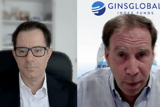 Pour atténuer les risques liés à une concentration excessive, certains gestionnaires de fonds se tournent vers des indices à pondération égale qui limitent l’exposition à une seule entreprise ou à un seul secteur, a déclaré Anthony Ginsberg (à droite), directeur général de GinsGlobal Index Funds, lors d’une webémission BrightTalk.  (Photo: capture d’écran de la webconférence)