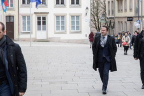 Xavier Bettel, le Premier ministre, lors de son arrivée au palais. (Photo: Jan Hanrion/Maison Moderne)