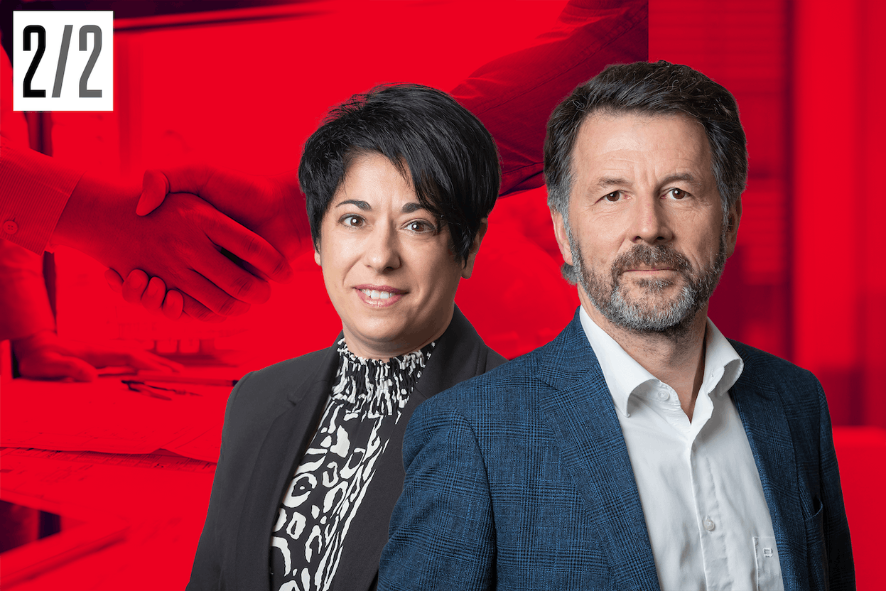 Sandra Claro et Marc Lamesch, Associés au sein de BDO à Luxembourg, un des leaders du BSO (Business Services & Outsourcing). Crédit: BDO, montage photo Maison Moderne 
