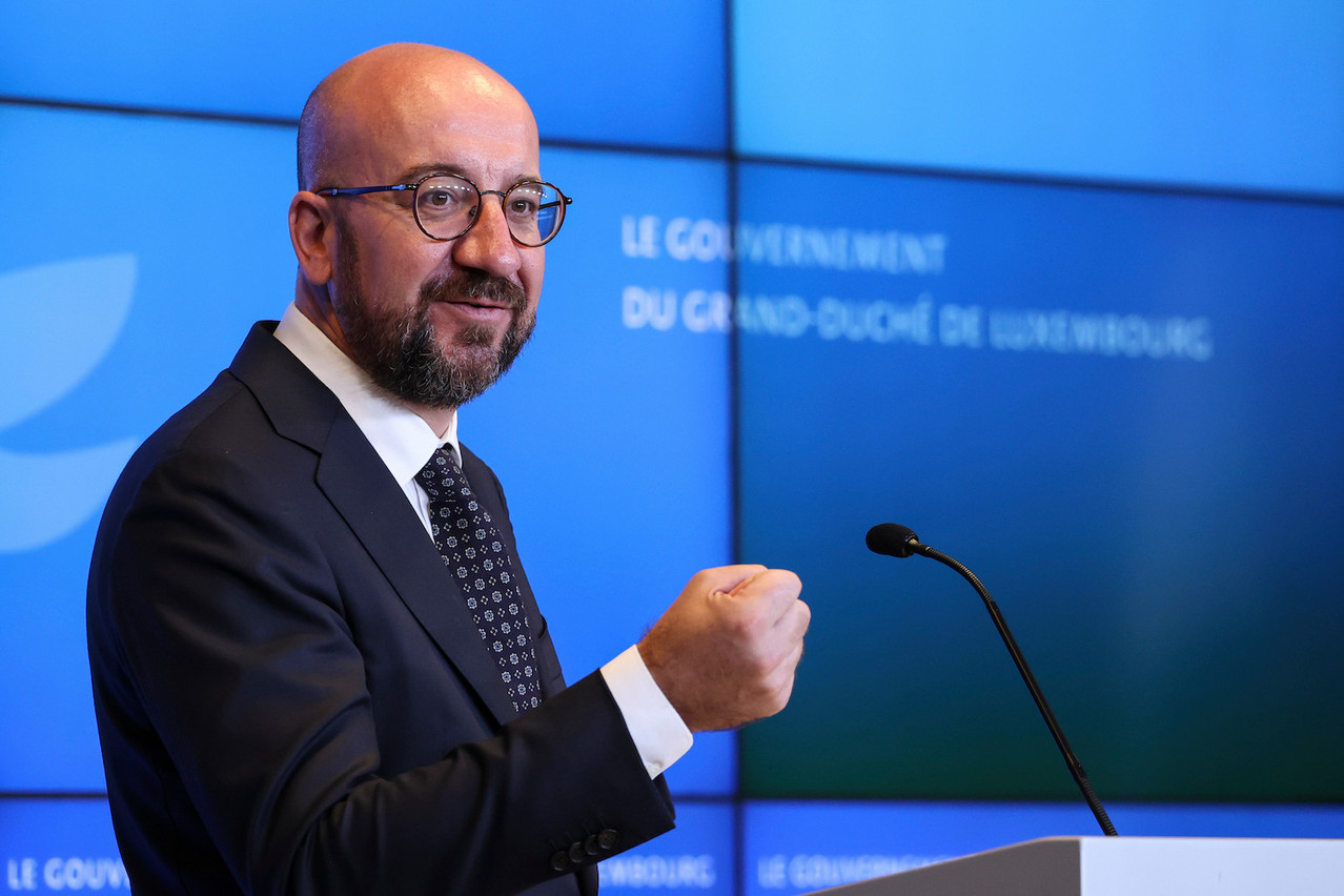 EU Council president Charles Michel during the press conference on 16 September Photo: European Union