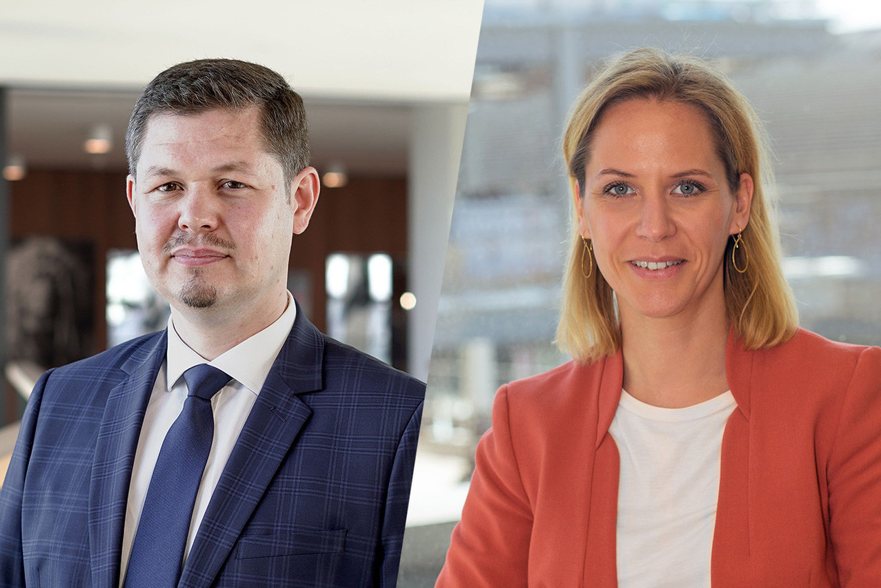 Benjamin Accadia, a partner at EY (left) and Elisabeth Ottawa, head of public policy for Europe at Schroders (right). Photo: EY/Schroders/Maison Moderne