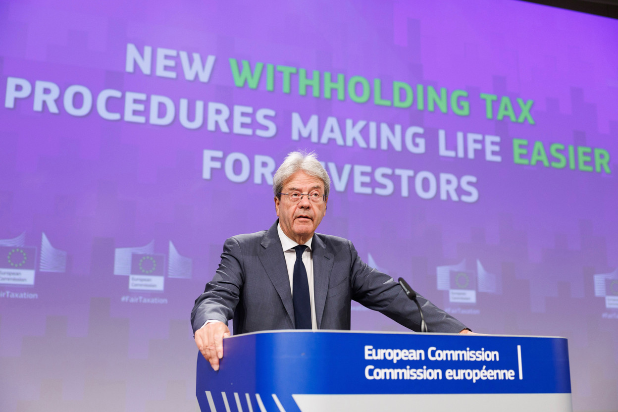 “All cross-border investors will benefit from this proposal. It will grant better access to the potentially lower rates to which investors--both retail and institutional--are entitled,” said Paolo Gentiloni, European commissioner for economy, during the announcement of the new rules for withholding tax procedures on 19 June 2023. Photo: Christophe Licoppe / European Union