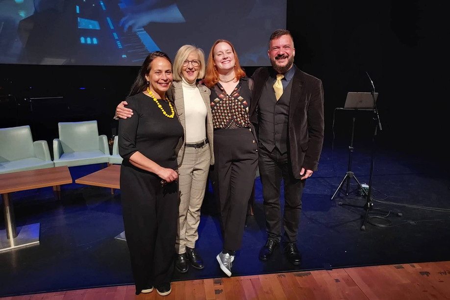 Carla Figueira, Isabel Campêlo, Sofia Vieira Lopes and Irving Wolther organised the 6th Eurovisions International Conference, on academic research into the Eurovision Song Contest, in Liverpool, 9-10 May 2023. Photo: Eurovisions International Conference