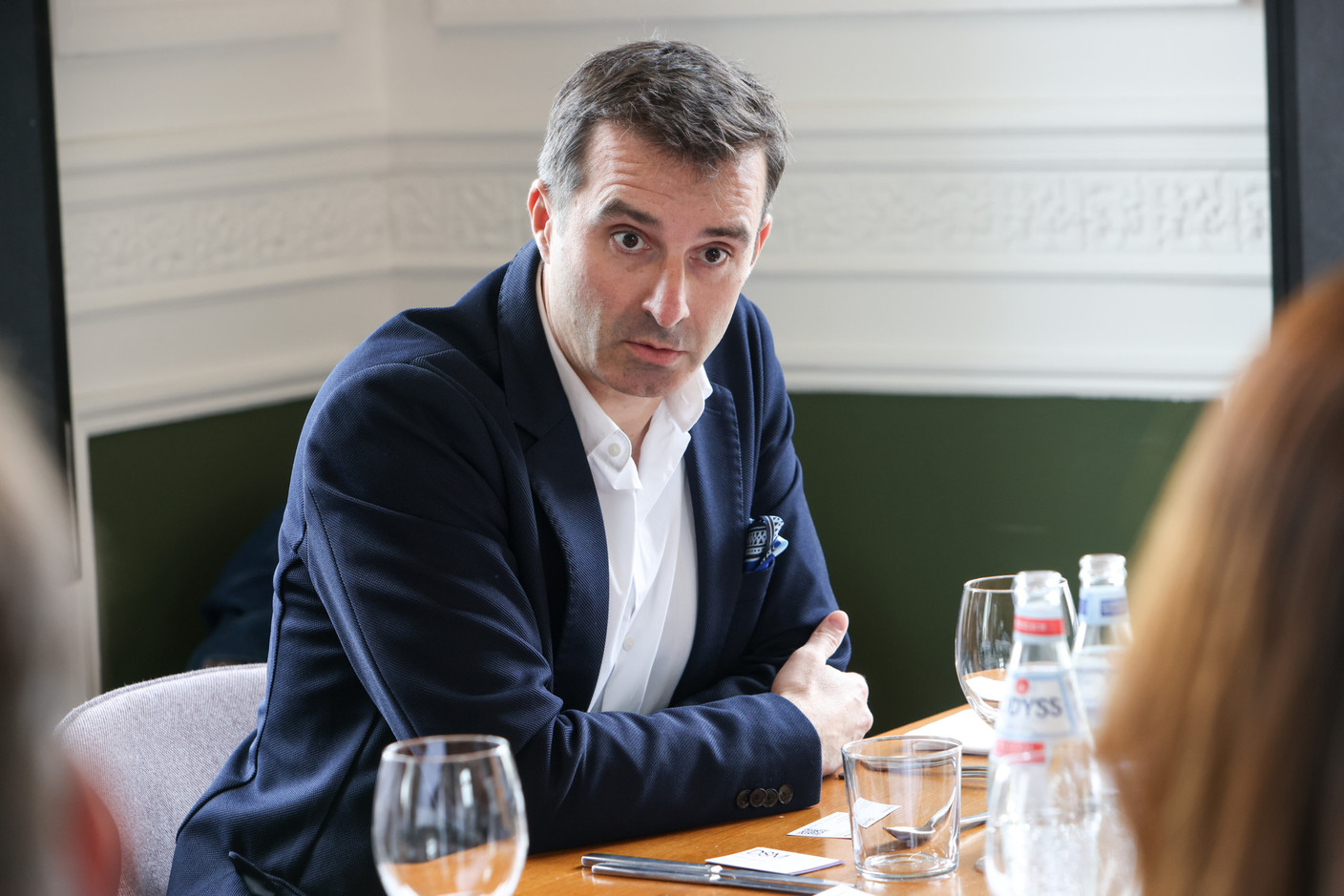 Renaud Le Squeren (DSM Avocats à la cour) at a TGIF lunch on 29 September 2023. Photo: Marie Russillo / Maison Moderne