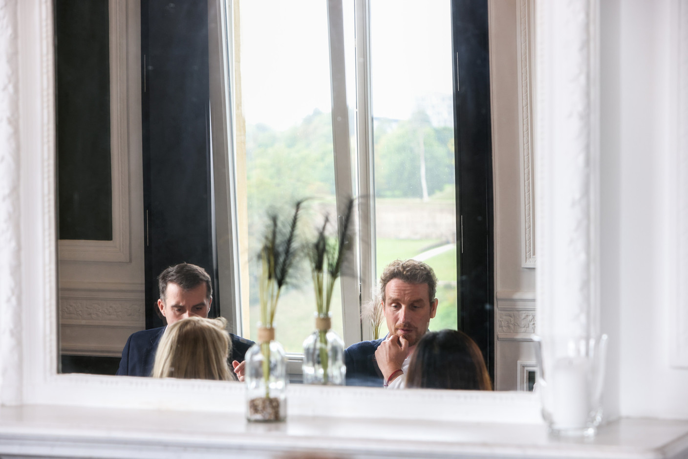 Renaud Le Squeren (DSM Avocats à la Cour) and Patrick Van Egmond (LuxMobility) at a TGIF lunch on 29 September 2023. Photo: Marie Russillo/Maison Moderne