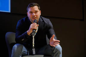 Kevin Muller (Passbolt) spoke on a panel focused on digitalisation during Expon Capital's second annual Digital Tech Fund event at Post Luxembourg’s Helix headquarters, 25 January 2024. Photo: Matic Zorman / Maison Moderne