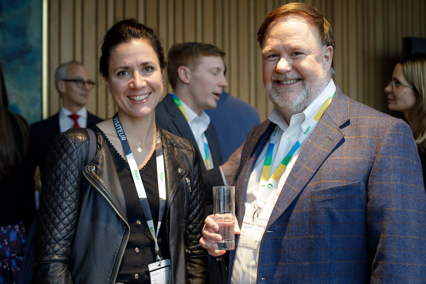 Amélie Madinier (Le Village by CA Luxembourg) and Royce Dalby (Hydrosat) at Expon Capital’s second annual Digital Tech Fund event, held on 25 January 2024 at Post Luxembourg’s Helix headquarters. Photo: Matic Zorman / Maison Moderne