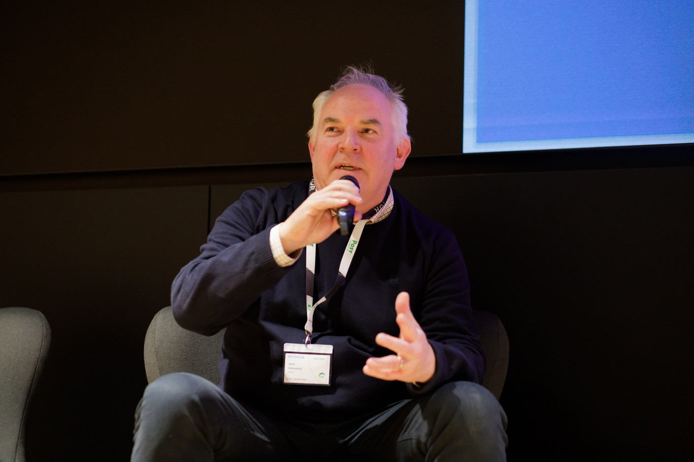 Declan Ohannrachain (Cascade) spoke on a panel focused on digitalisation during Expon Capital's second annual Digital Tech Fund event at Post Luxembourg’s Helix headquarters, 25 January 2024. Photo: Matic Zorman / Maison Moderne