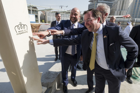 La mission économique luxembourgeoise menée en janvier aux Émirats arabes unis avait fait un détour par le site de l’exposition universelle. (Photo: Jean-Christophe Verhaegen/SIP)