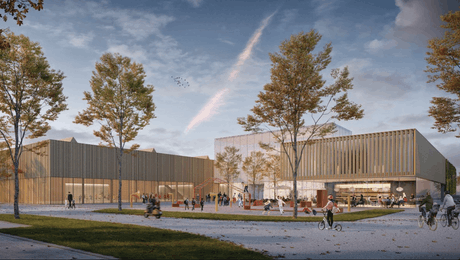 Le projet WW+/Dietrich Untertrifaller a remporté le premier prix du concours pour le COHS à Esch-sur-Alzette. (Illustration : WW+ / Dietrich Untertrifaller)