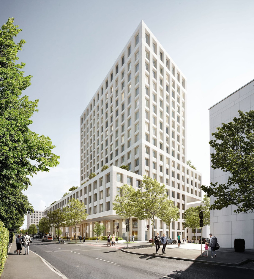 Le projet d’extension se composait à l’époque d’une tour de 16 étages. (Photo: Baumschlager Eberle + Christian Bauer & Associés Architectes)