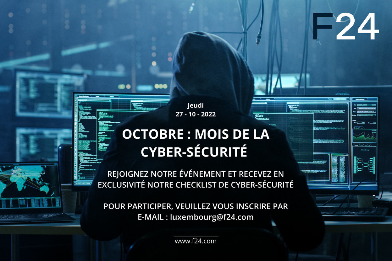 Rejoignez F24 le jeudi 27 octobre prochain pour un événement autour de la cybersécurité et des cybercrises. (Photo: Shutterstock et F24)