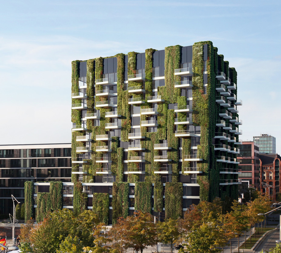 Schüco AF UDC 80 Green Façade est une solution de bâtiment durable pour les grandes villes. Et le campus Schüco de Bielefeld accueillera également, à l'avenir, une façade végétalisée.   ©Schüco International KG