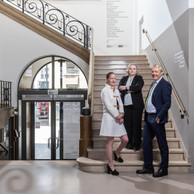Catherine Glod, store manager at Goeres Horlogerie, distributor of Patek Philippe, Ilona Do Vale, store manager at Les Ambassadeurs, and Robert Goeres, managing director of Goeres Horlogerie, distributor of Rolex and Tudor. Photo: Guy Wolff/Maison Moderne
