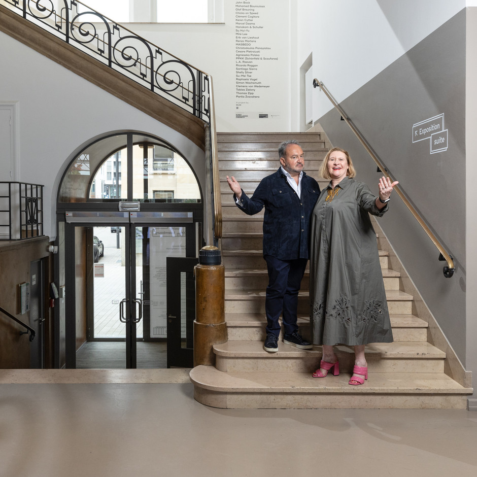 Jean-Claude Lazard, director of Mobilier Bonn, and Michèle Rob, director of Rob CarréRouge and Rob Vintage. Photo: Guy Wolff/Maison Moderne