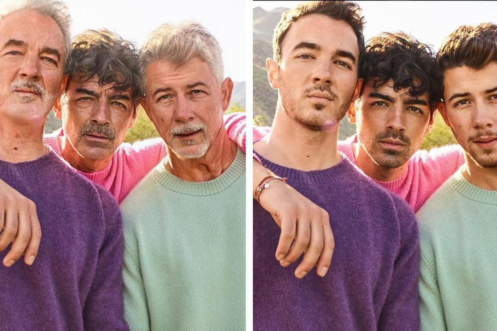 L’application FaceApp a fait le tour du star-system: ici, les Jonas Brothers vieillis de quelques dizaines d’années (et non de mille ans comme indiqué par erreur sur leur compte Instagram). (Photo: Instagram)