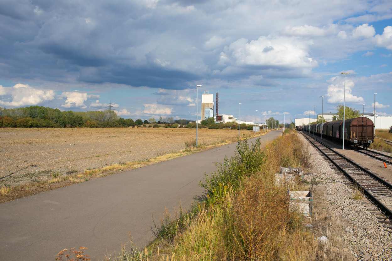 À gauche de la photo, le terrain concerné par l’implantation de l’usine Fage.  (Photo: Matic Zorman / Maison Moderne)