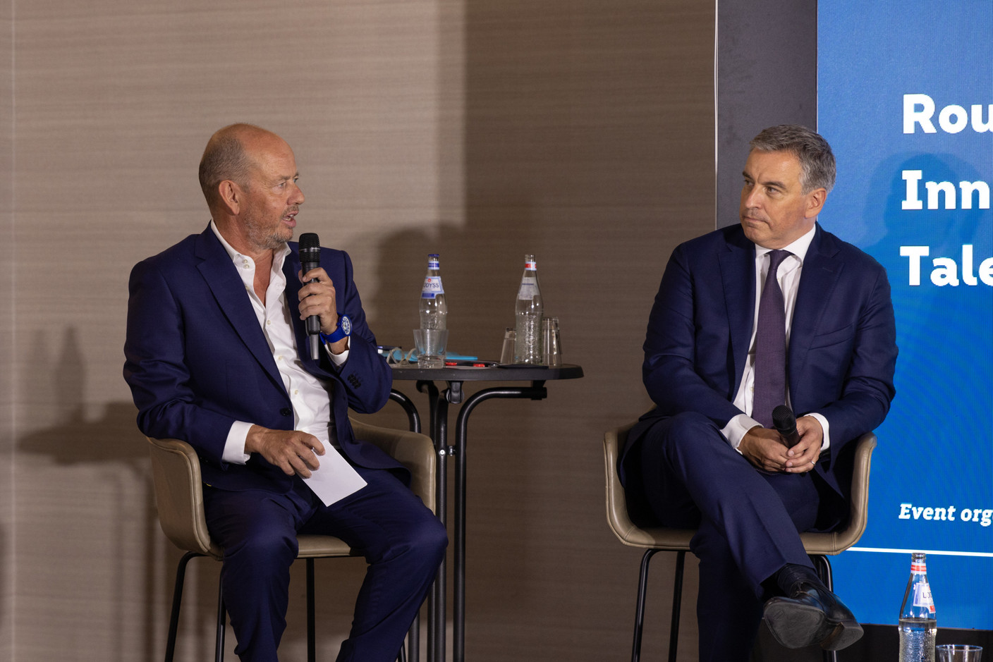 (l-r) Jean-Louis Schiltz, vice-president, Fedil; Claude Meisch (DP), minister for higher education and research. Photo: Romain Gamba/Maison Moderne