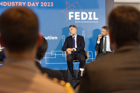 Franz Fayot, Minister of the Economy, et Christophe Hansen, Member of the European Parliament. (Photo: Romain Gamba/Maison Moderne)