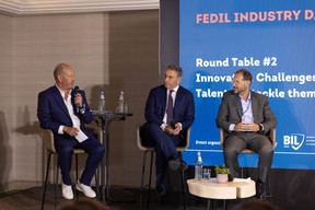Jean-Louis Schiltz, Vice-Chair, FEDIL, Claude Meisch, Minister for Higher Education and Research, Prof. Jens Kreisel, Rector, University of Luxembourg. (Photo: Romain Gamba/Maison Moderne)