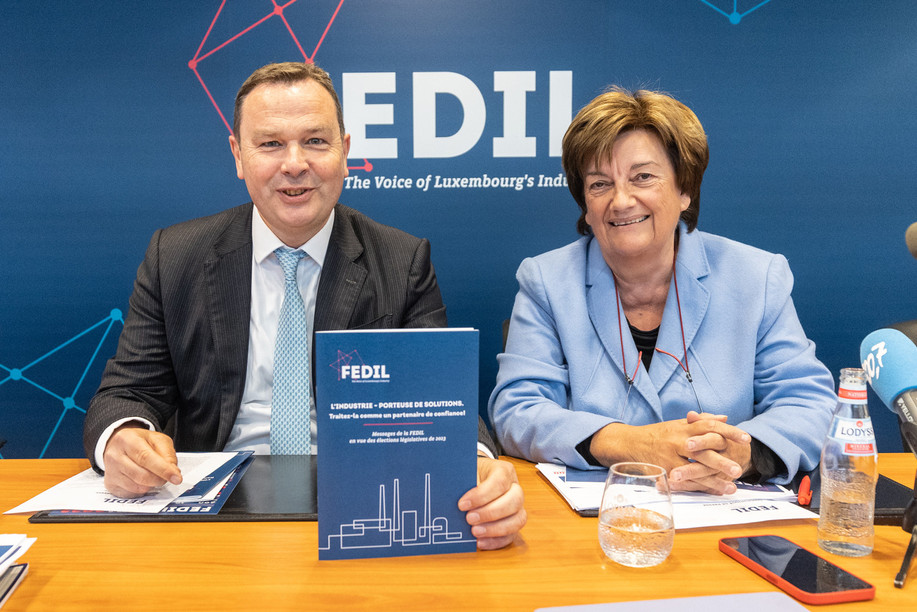 René Winkin and Michèle Detaille have already presented Fedil's proposals to the different political parties in view of the election campaign. Photo: Guy Wolff/Maison Moderne