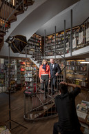 The Ernster bookshop building is marked by its large central staircase. Library picture