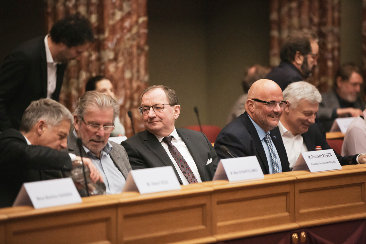 Fernand Etgen (middle) pictured in the Chamber of Deputies, has been its president since the end of 2018. Jan Hanrion / Maison Moderne Publishing SA