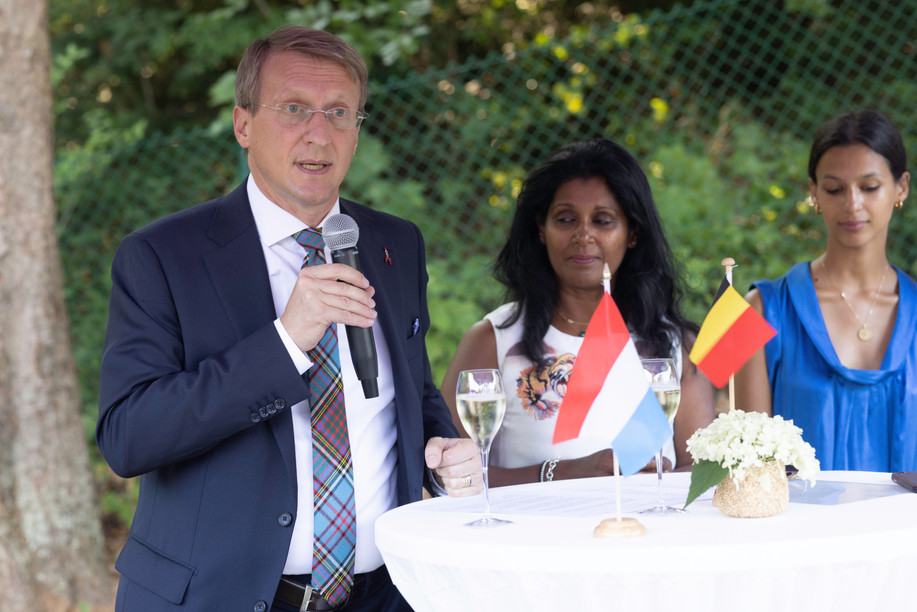 Belgian Ambassador Thomas Lambert gave his speech in six languages. Guy Wolff/Maison Moderne