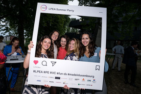 Nairi Tarakdjian (LuxFlag), Judith Schleder (Silicon), Katerina Panayotova (APEX), Evi Gkini & Joana Barreiro (LPEA) at the Luxembourg Private Equity and Venture Capital Association’s (LPEA) summer party, held on 11 July at the Hotel Parc Belle-Vue in Luxembourg City. Photo: Nader Ghavami
