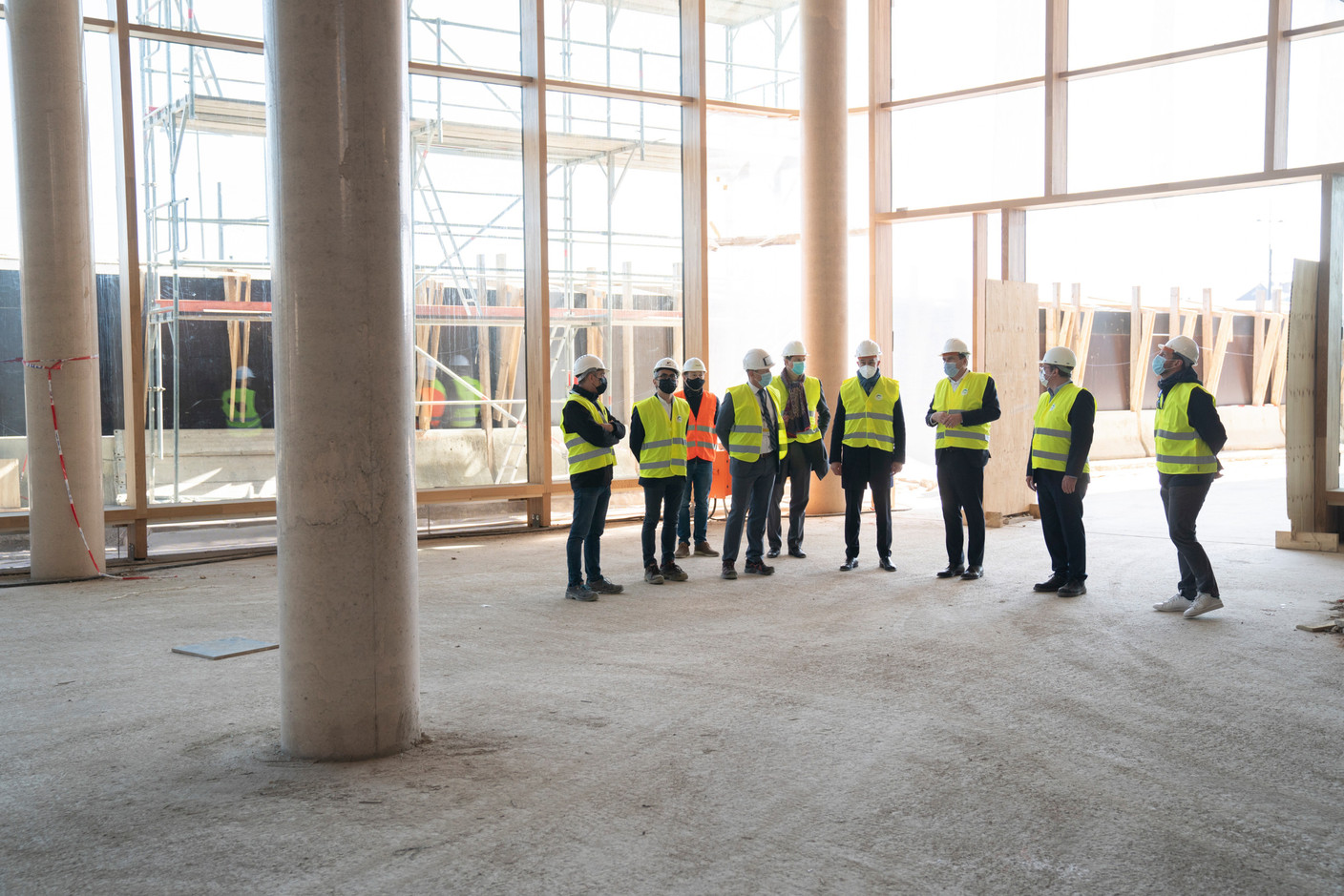 Visite du chantier du futur siège de Post Luxembourg. (Photo: Post Luxembourg)