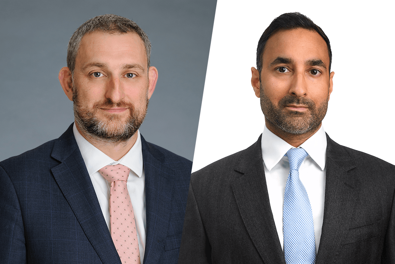 (l-r) Kris Atkinson and Shamil Gohil manage Fidelity’s Blue Transition Bond Fund, targeting investments in global bonds that align with marine and freshwater sustainable development goals. Photos: Fidelity International; Montage: Maison Moderne