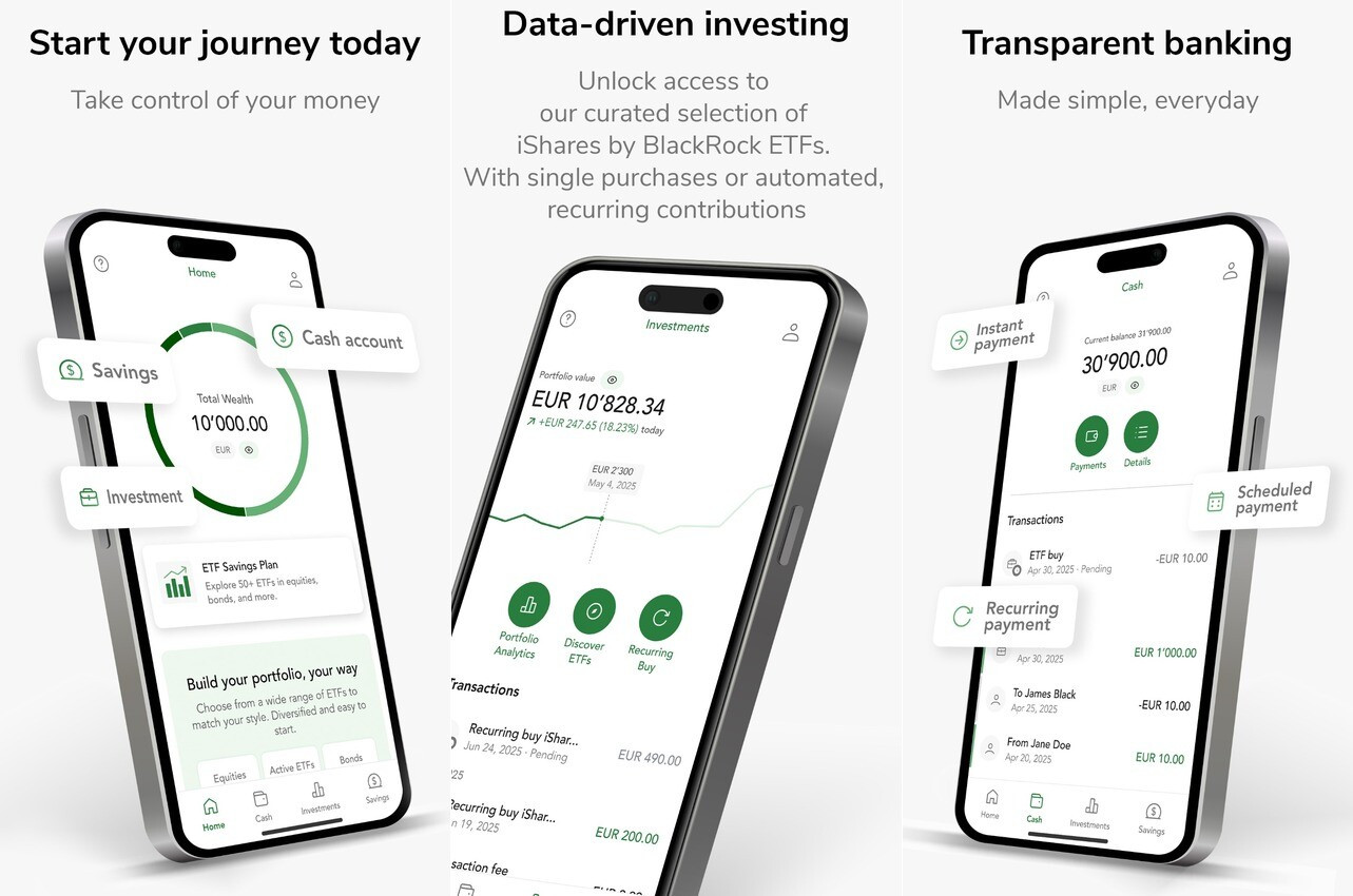 A few screenshots of the new platform. Ilustrations: Intesa Sanpaolo. Montage: Paperjam