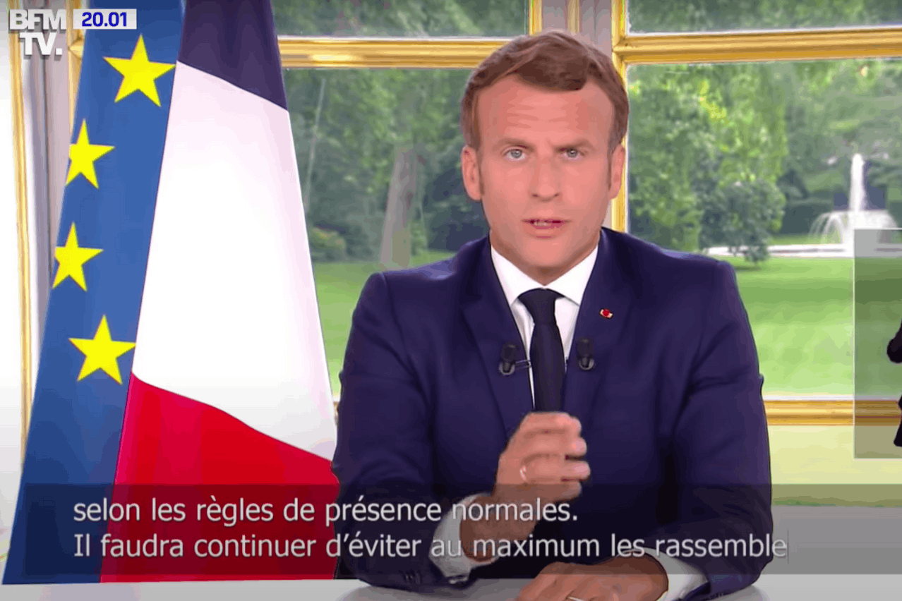 Emmanuel Macron a assuré qu’il n’y aurait aucune augmentation d’impôt pour financer les dépenses liées à la crise. (Photo: Capture d’écran BFM TV)