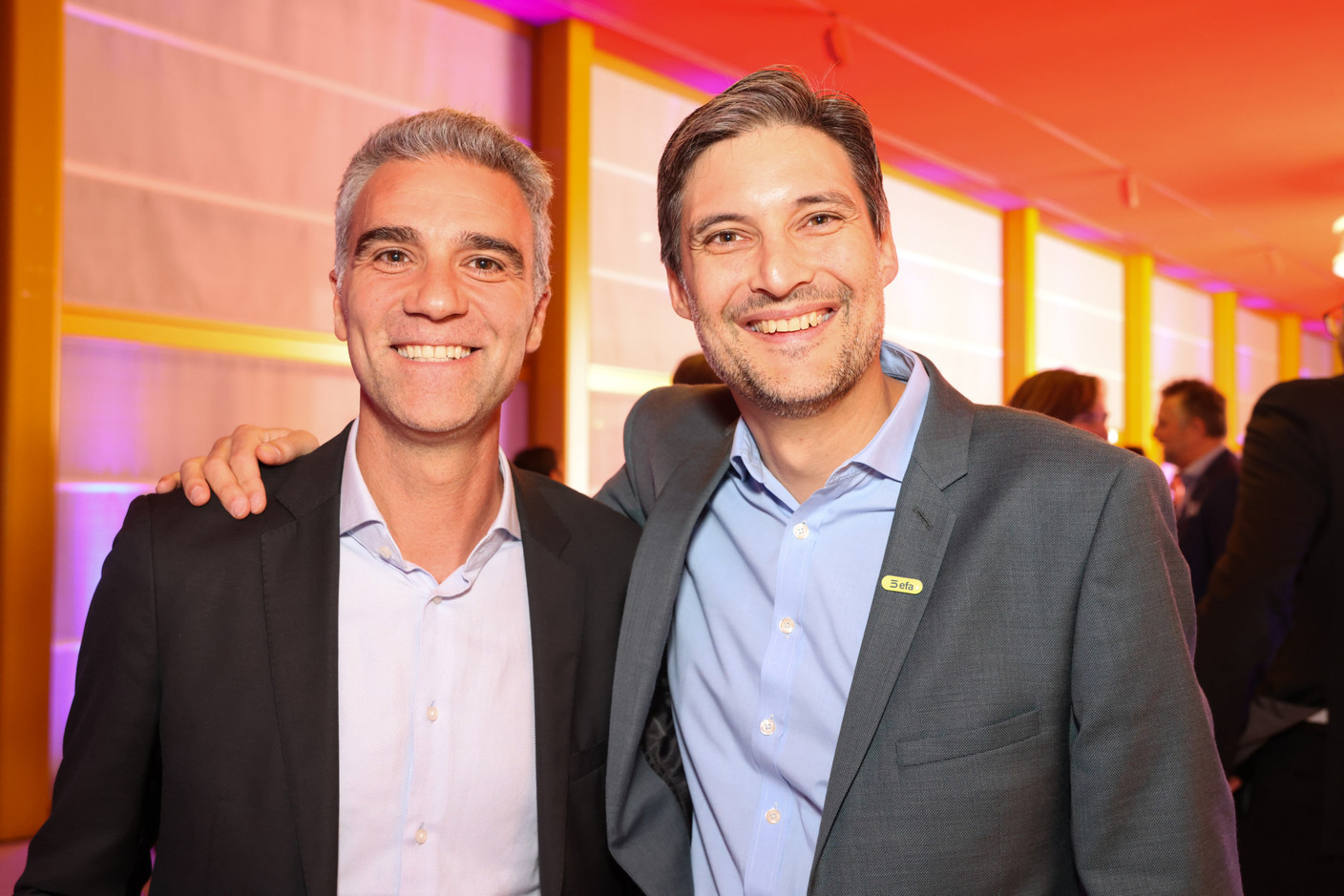 Frédéric Cousin (EFA), on the right, at the 2023 Finance Awards, which took place on Tuesday 21 November 2023 at Casino 2000 in Mondorf. Photo: Eva Krins and Marie Russillo/Maison Moderne