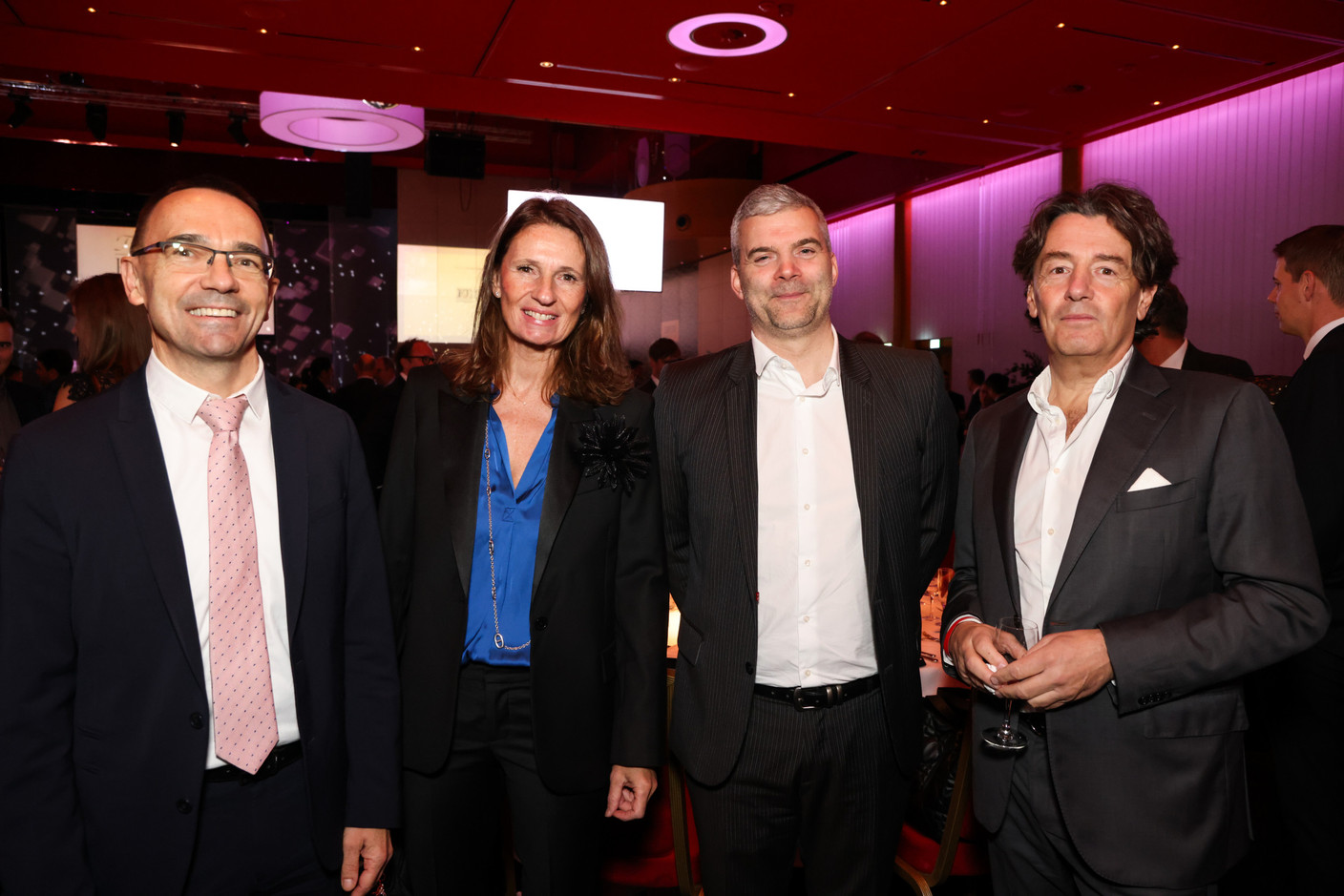 Pascale Kauffman (Apollo Strategists), second from left, at the 2023 Finance Awards, which took place on Tuesday 21 November 2023 at Casino 2000 in Mondorf. Photo: Eva Krins and Marie Russillo/Maison Moderne
