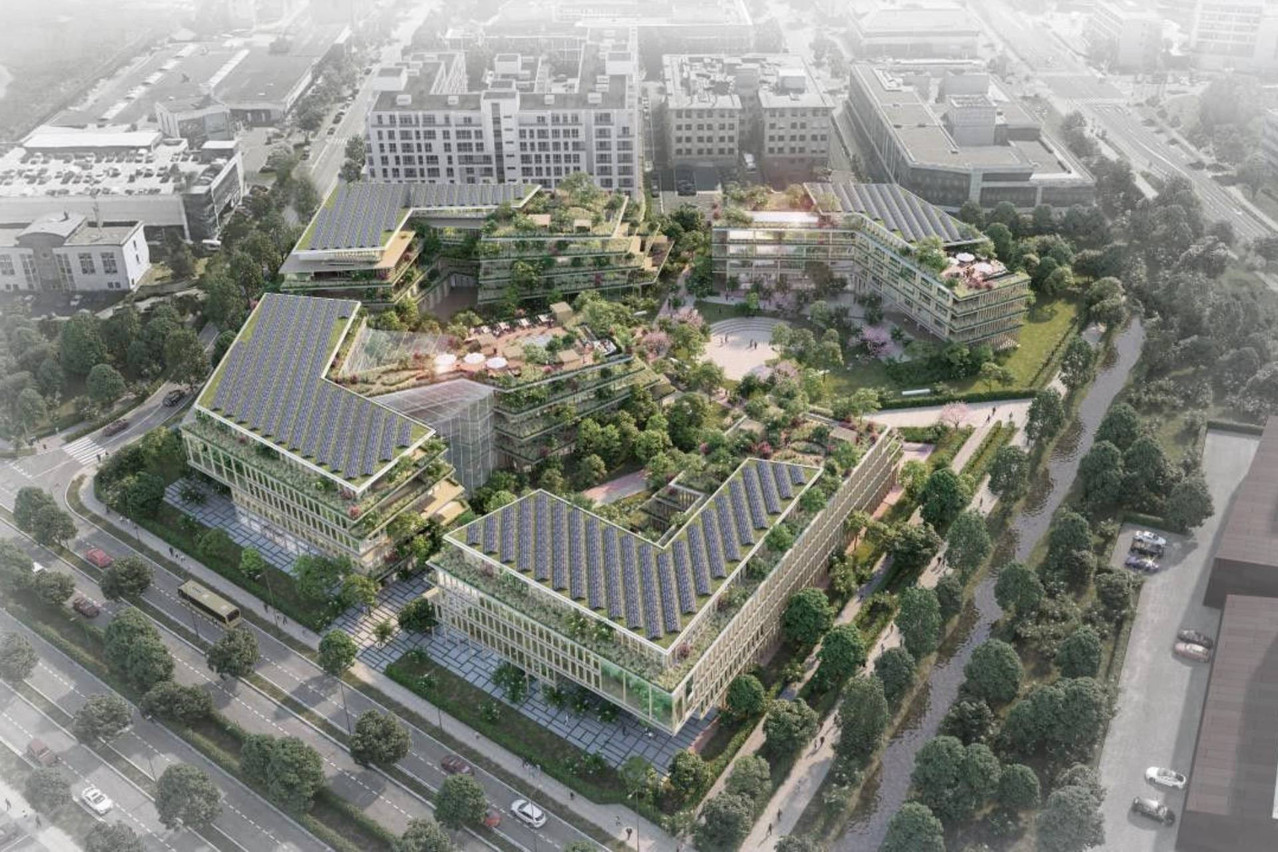 The future PWC Luxembourg campus will be built at the Cloche d’Or. Illustration: Atenor