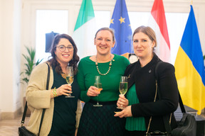 Guests at the Irish embassy’s St Patrick’s Day reception Photo: Matic Zorman / Maison Moderne