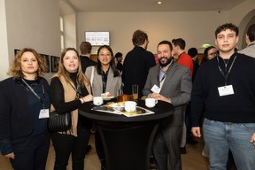 Catherine Levanti (Alfi), Camille Marmier (RE/Max Sweet Home), Jenny Hu (BNP Paribas Real Estate Advisory & Property Management Luxembourg), Mohamed Madi (RE/Max Sweet Home) and Noa Levanti (CLC Consulting) at the Paperjam Club’s Workshops Day, held at Neimënster Abbey, 21 January 2025. Photo: Eva Krins/Maison Moderne