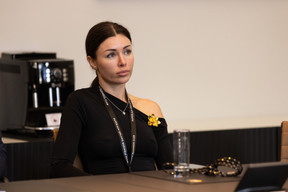 Kristina Bagrova (Kristina Bagrova) at the Paperjam Club’s Workshops Day, held at Neimënster Abbey, 21 January 2025. Photo: Eva Krins/Maison Moderne
