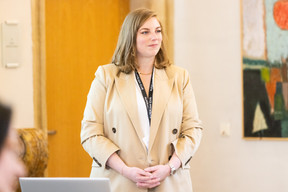 Cristelle Bretnacher at the Paperjam Club’s Workshops Day, held at Neimënster Abbey, 21 January 2025. Photo: Eva Krins/Maison Moderne