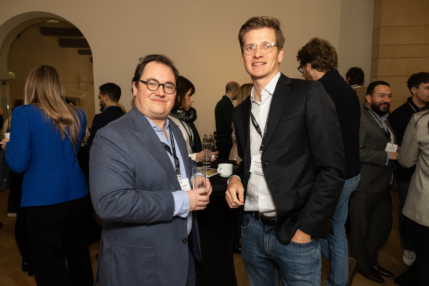 Alexandre Capart (h2pconsulting) and Thomas Blanquier (Meliora) at the Paperjam Club’s Workshops Day, held at Neimënster Abbey, 21 January 2025. Photo: Eva Krins/Maison Moderne