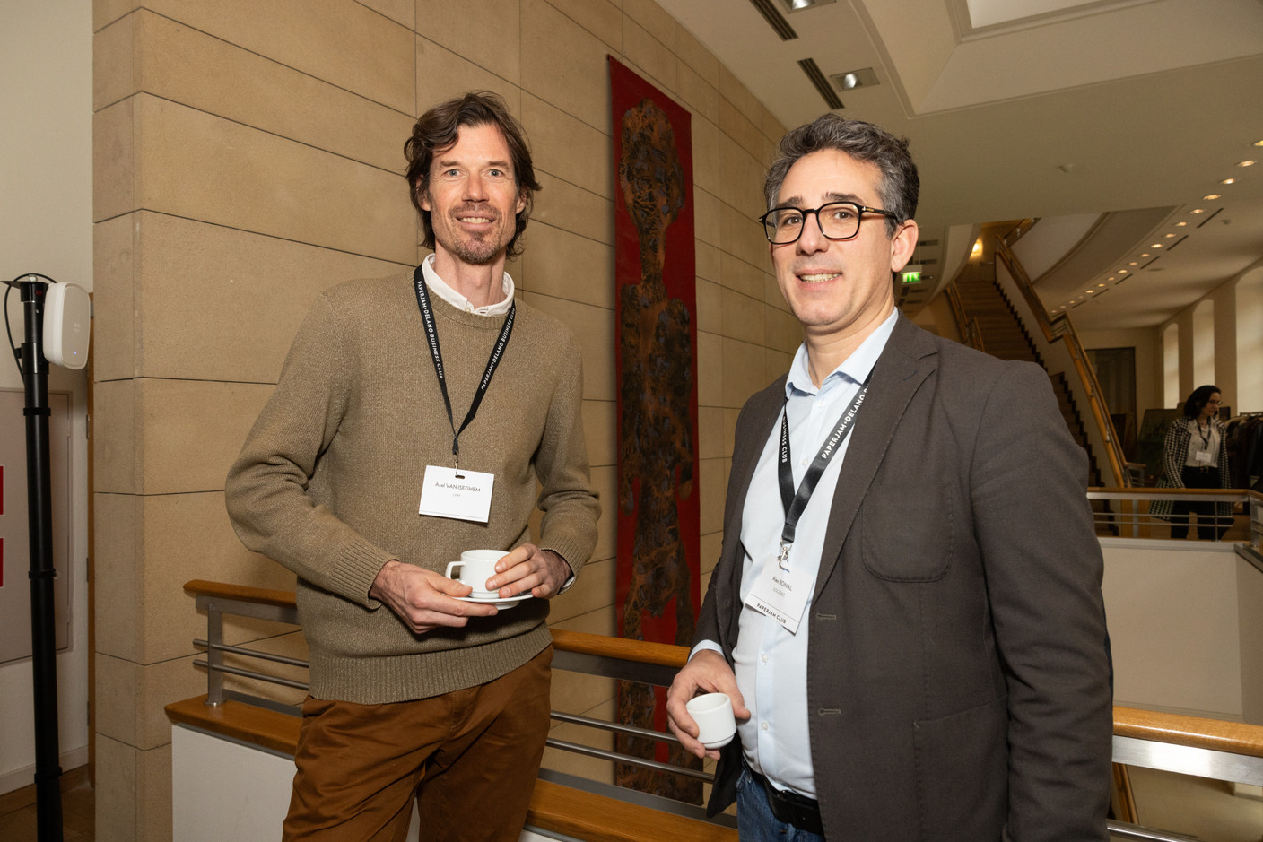 Axel Van Iseghem (LHH) and Alex Bonal (Soludec) at the Paperjam Club’s Workshops Day, held at Neimënster Abbey, 21 January 2025. Photo: Eva Krins/Maison Moderne