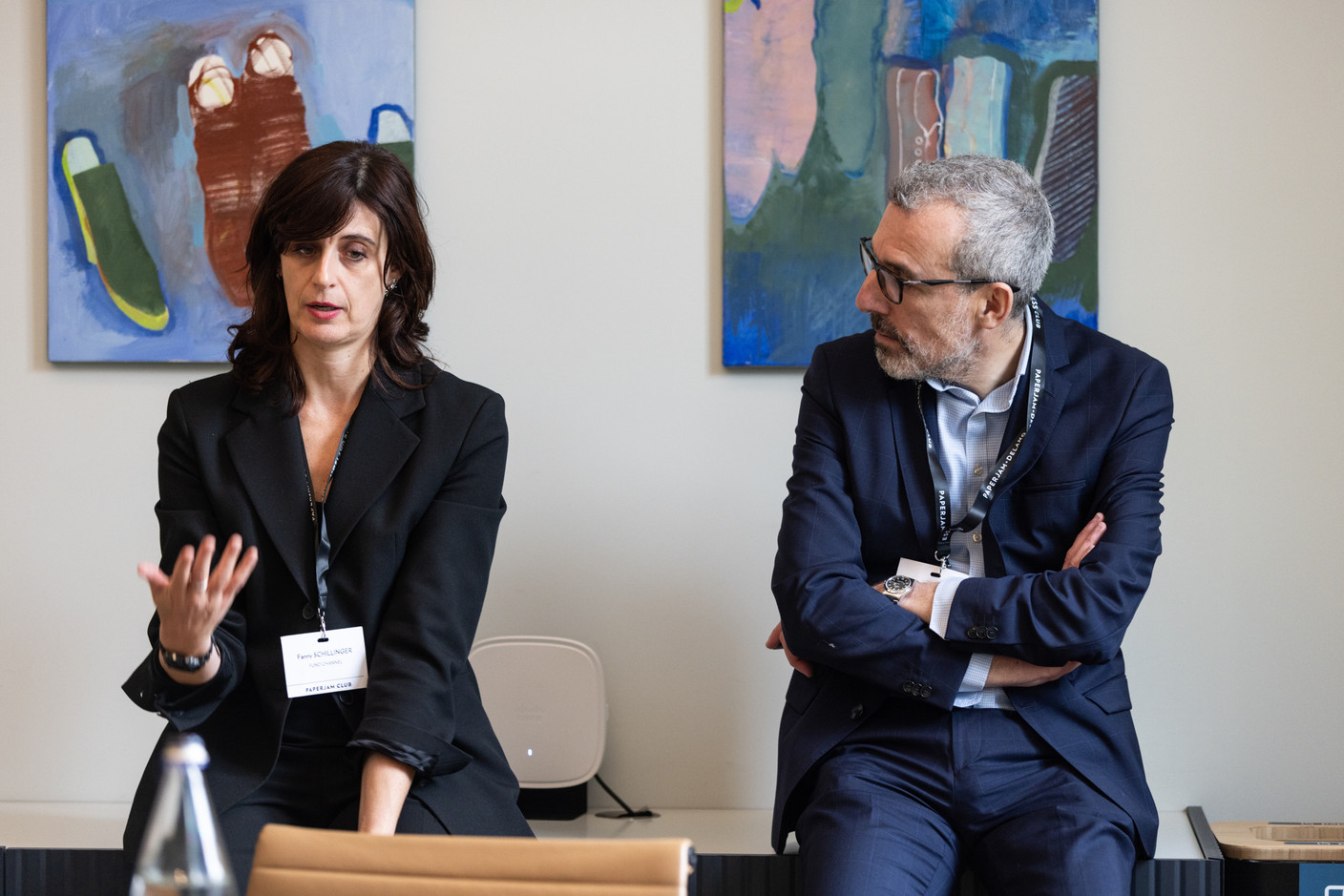 Fanny Schillinger and Lionel Louam (Fund Channel) at the Paperjam Club’s Workshops Day, held at Neimënster Abbey, 21 January 2025. Photo: Eva Krins/Maison Moderne