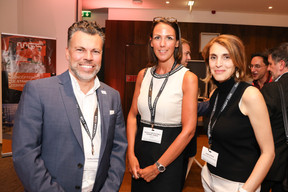 Geoffrey Dezoppy (Avaloq Luxembourg), Stéphanie Vercauteren Drubbel Dubois (Quintet) et Isabelle Lentini (Quintet Private Bank Europe). (Photos: Marie Russillo/Maison Moderne)